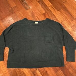 Caslon Women’s XXXL Green Sweater Dolman Sleeve Fuzzy Soft Pocket Oversized Top